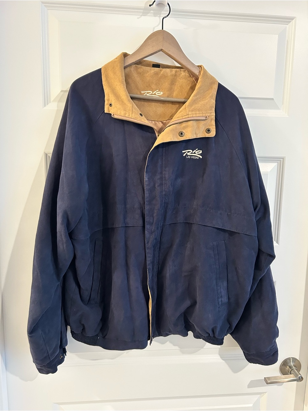 Vintage Rio Las Vegas Jacket Blue Tan Size L